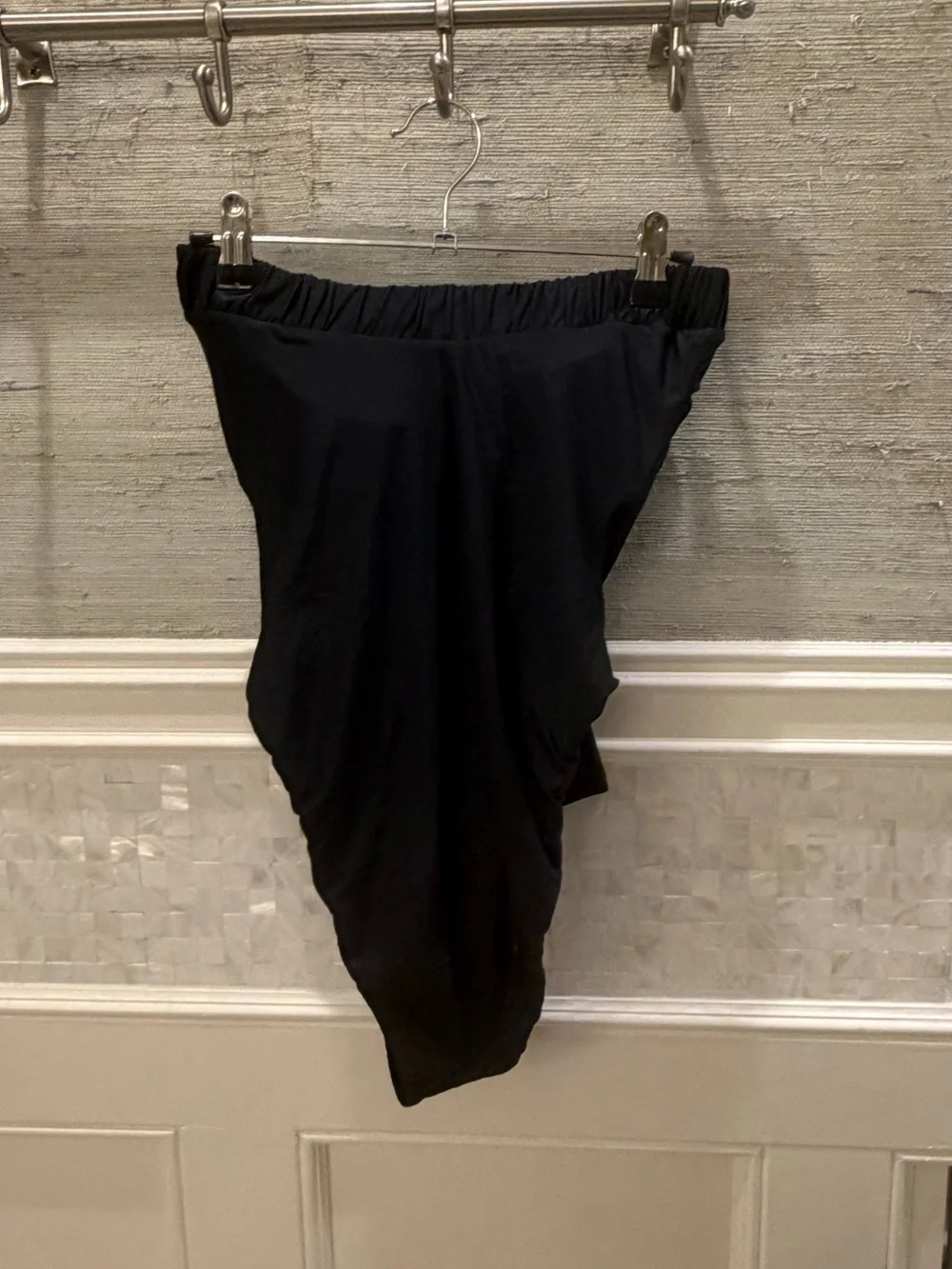 New small Anthropologie celandine Suzanna Strapless Bow One-Piece Swimsuit black